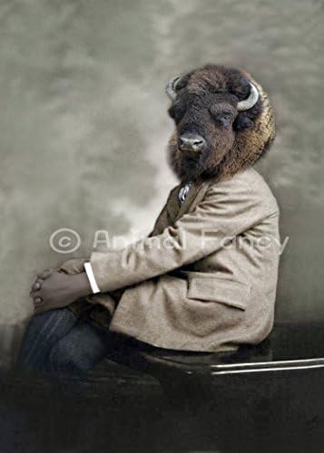 Bison American Buffalo Wildlife Art Print - "Mike Byson"