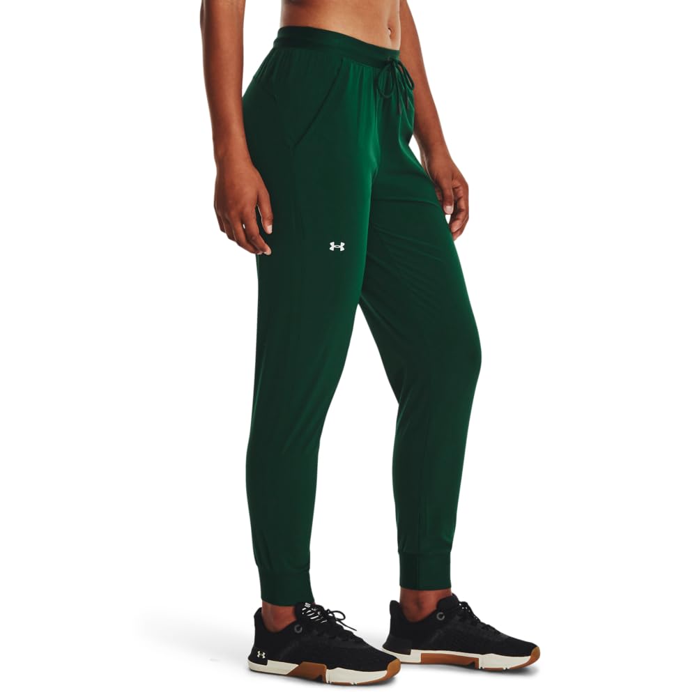 Under Armour Womens Armour Sport Woven Pants, (322) Greenwood / / Metallic Silver, X-Small Image