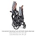 Contours Curve Tandem Double Stroller for Infants, Toddlers or Twins - 360° Turning, Multiple Seating Options, Indigo Blue