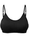 Basic Solid Padded Adjustable Strap Sports Bra Low Clip Back Tops