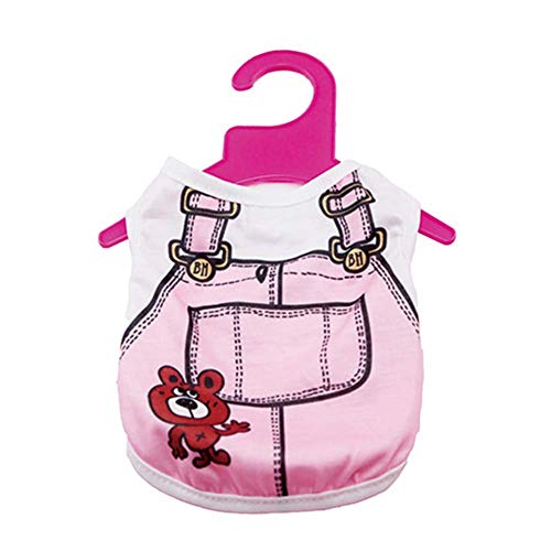 Delifur Pet Apparel Hangers Pink and White Plastic Dog Clothes Rack Hanger Pack of 10 (L, Pink)