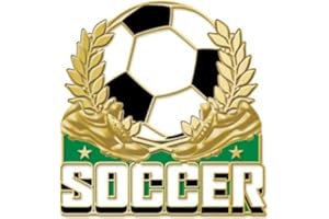 CROWN AWARDS Soccer Pin - 1" Soccer Ball Wreath Enamel Lapel Pin