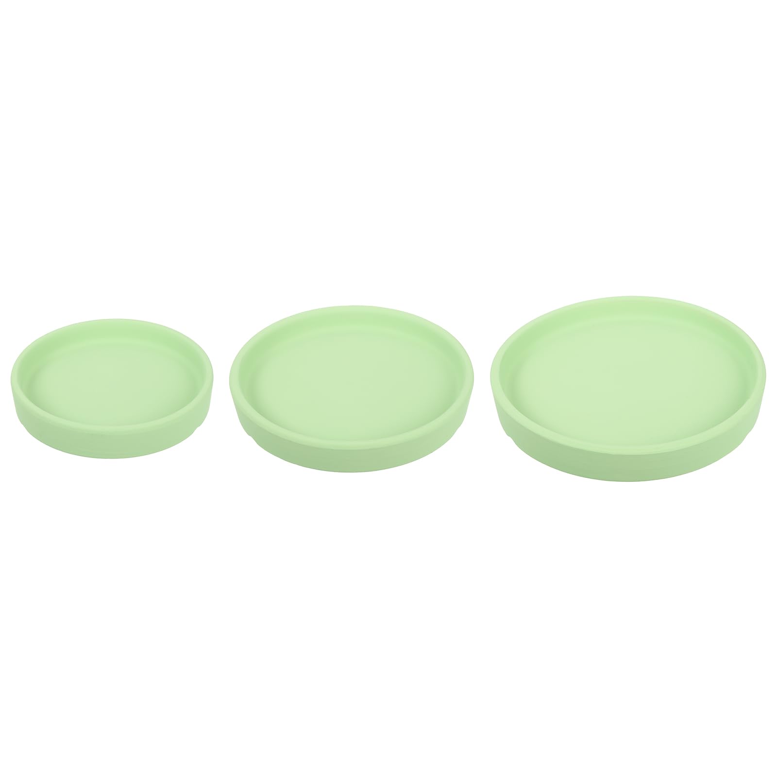 M METERXITY 3 Pack Planter Saucers - Ceramic Plant Tray Flower Pot Drip Trays Round Apply to Outdoor/Garden (4/5/6inch, Green)