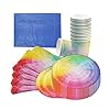 Matana-61-Piece-Rainbow-Party-Tableware-Set-Caters-for-15-Guests Matana - Rainbow Party Tableware Set - Paper Plates Cups Napkins Tablecloth for Kids Birthday Party - Caters for 15…