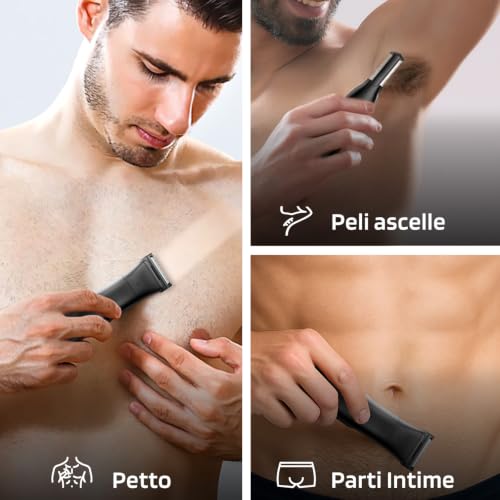 MAXGROOM Men's Electric Shaver Waterproof IPX6 | Men's Body Hair Removal, Shaver Intimate Parts with LED Display Charging Type-C Motor 7000RPM