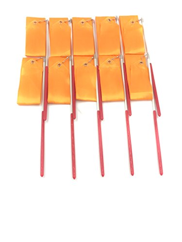 6.5-Foot Long orange Dancing Ribbon Streamer Rhythm Ribbon Set Pack of 10 - Thumbnail 2