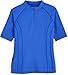 Coolibar UPF 50+ Women's Short Sleeve Freestyle Rash Guard - Sun Protective (Medium- Baja Blue)