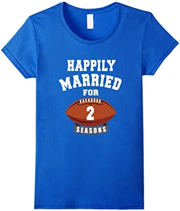 Womens 2nd Wedding Anniversary T-Shirt Football Couple Gift XL Royal Blue