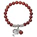 Jovivi 8MM Natural Red Agate Healing Point Tree Life Lucky Charm Stretch Bracelet
