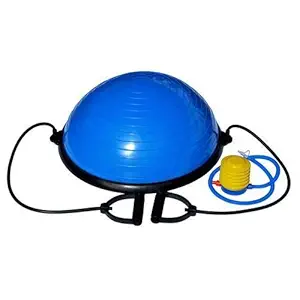 IRIS BB-739 PVC, ABS Exercise Ball with Resistance Bands and Foot Pump (Blue)