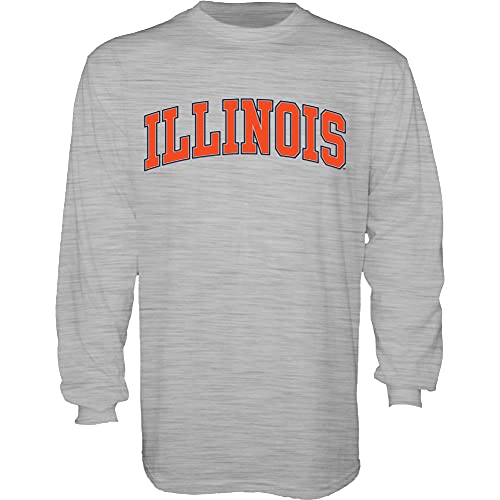 Blue 84 Men's Illinois Illini Arching Team Name Dark Heather Long Sleeve T Shir…