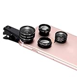 Azomovic 5 in 1 Cell Phone Lens 0.63X Wide Angle Lens 15X Macro Lens 198o Fish Eye 2X Telephone Lens and CPL for iPhone 8 / 7 / 7 Plus / X, Samsung galaxy S8+ / S8 / S7 Edge & Smartphones