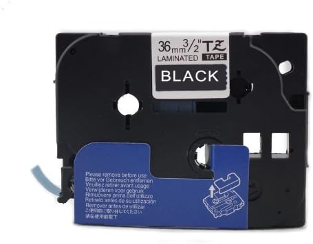 Generic Replacement Brothebr Laminated Laber Tape,3/2 Inch, White on Black (TZ365,) Retail Packaging