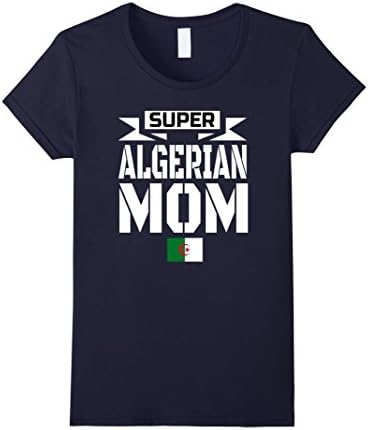 Womens Storecastle: Super Algerian Mom Mothers Algeria Flag T-Shirt Medium Navy