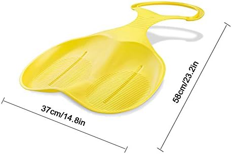 Tuffgear Snow Sled Kids Sledge Tobbogan Winter Outdoor Sport Skiing Board for Toddlers (Yellow)