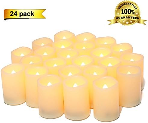 Sweethug Flameless Candles LED Flickering Votive Candles Battery Operated Unscented Candles, 120+ Hours, Set of 24, Perfect for Birthday Wedding Party,Home Decor, Festival Decorations