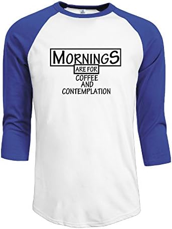 Mornings Are For Coffee And Contemplation Shirt,Atherineettles 3/4 Sleeve Athletic Baseball T-shirt For Men's,o Neck Raglan Sleeves T-Shirt