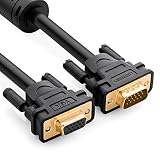 UGREEN VGA Extension Cable SVGA Male to Female HD15 Monitor Video Adapter Cable with Ferrite Cores Support 1080P Full HD for Laptop, PC, Projector, HDTV, Display and More VGA Enabled Devices (10FT)