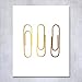 Paper Clips Gold Foil Print 8x10