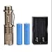 Hatori Rechargeable 18650 Flashlight Ultra Bright Handheld LED Flashlight Zoomable Focus 5 Light Modes Water Resistant Torch, Battery-Powered (Included) Tactical Flashlight with Charger, Bronze