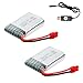 Syma X5HC X5HW RC Quadcopter Drone Spare Part 2PCS 3.7V 500mAh original battery and charger
