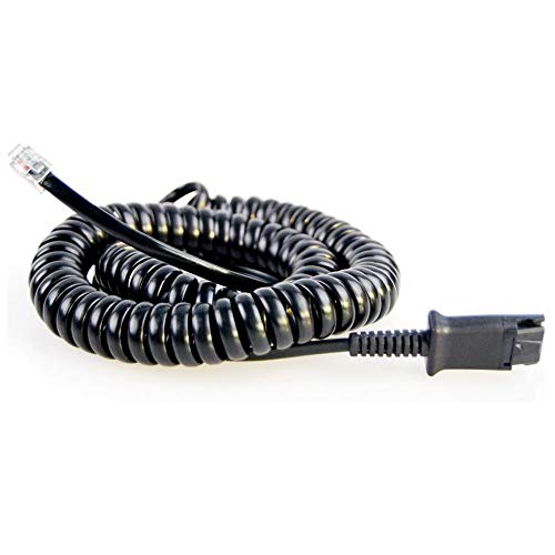 Headset Adapter Cable Compatible with Cisco Phones (Coil Cord to QD Modular Plug), Connecting Plantronics or MKJ Headsets Alternative to Plantronics U10 for 7841, 7942G, 8841, 7931G, 7821 etc