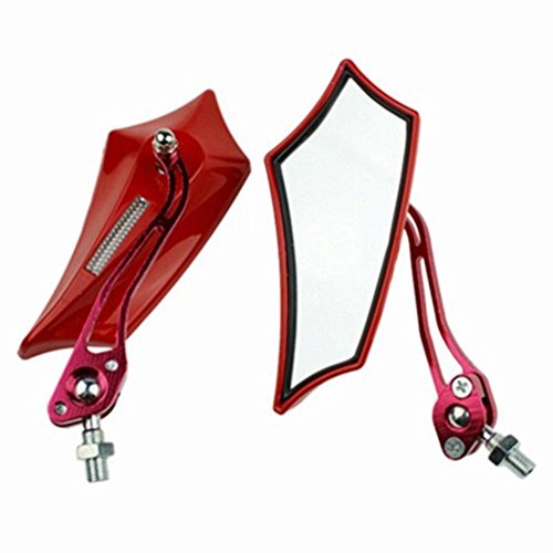 ZHUOTOP 7/8" Motorcycle Rearview Mirror Aluminum Bar End Side Rearview Mirrors Red
