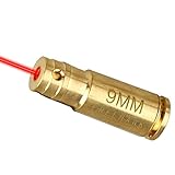9mm Boresighter, 9mm Laser Bore Sight, Red dot 9mm Brass Cartridge Rifle Scope Laser Bore Sighter Boresighter Accurate Adjustments for Fixed & Floating Barrel Hunting Shooting