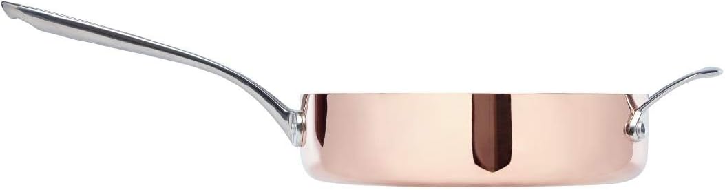 Vogue Induction Tri-Wall Copper Saute Pan - 240mm 9", Silver - Image 5