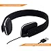 August EP636 Bluetooth Headphones - Wireless On-ear Headphones with NFC / Headset Microphone - Black