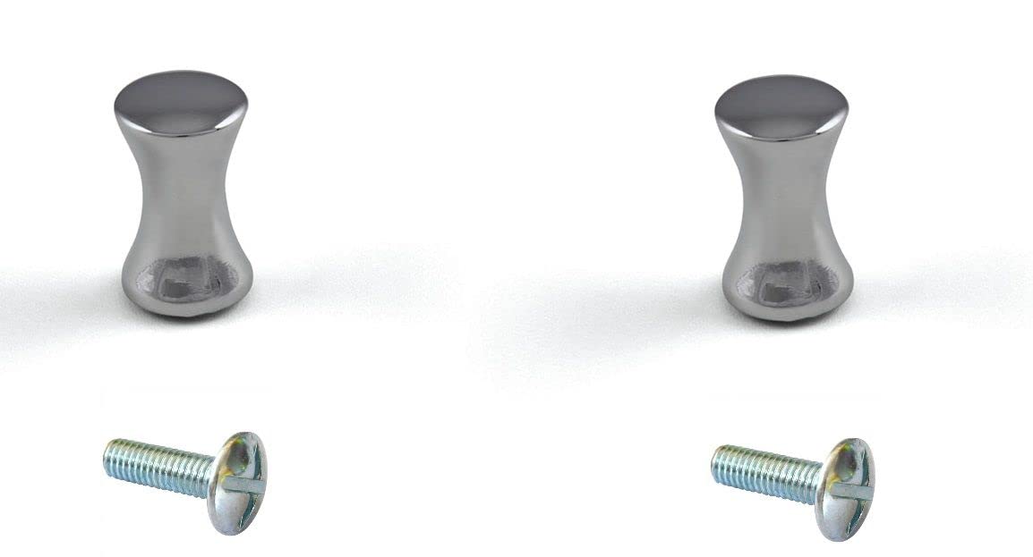 cyclingcolors Furniture Knobs Metal Chrome Silver Chrome Modern Cupboard Handles Drawer Knob Set of 2