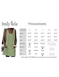 Imily Bela - Vestido de verano para mujer, sin mangas, cuello en U, informal, con bolsillo