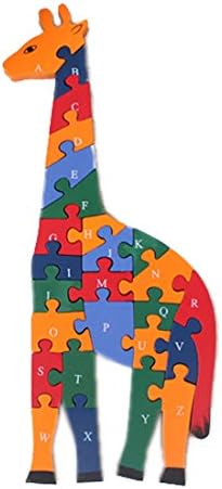 Angielucky Giraffe Shaped Alphabet and Number Puzzles Jigsaw Educational Toys for Toddlers Children
