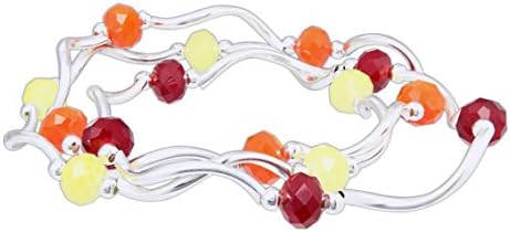 My Fun Colors - Bundle of 3 Fashion Bling Stackable Colored Bracelet (Color-Coral Maroon Lemon)