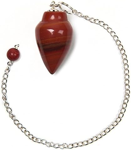 Find Something Different Red Jasper Smooth Bullet Pendulum in Velvet Pouch