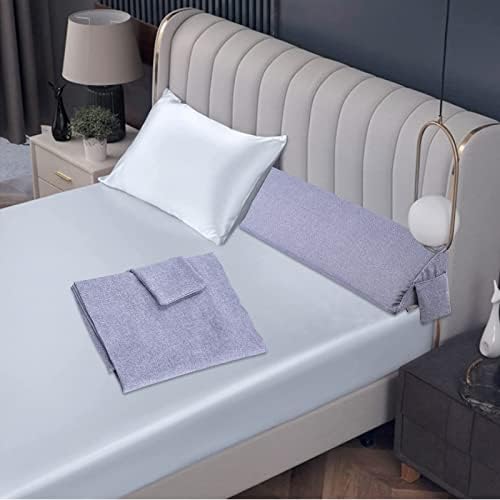 ENITYA Queen (10"x6"x60") Bed Wedge Pillow with Extra Grey Pillow Cover