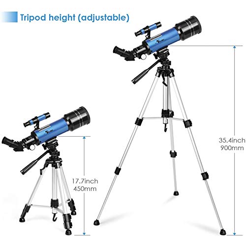 TELMU Telescope, 70mm Aperture 400mm AZ Mount Astronomical Refracting