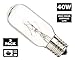40-Watt Incandescent Microwave Bulb - Warm White Light Color - Fits Most GE and Whirlpool Ovens - E17 Intermediate Base - Pack of 3 Bulbs