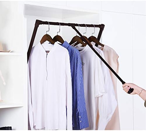 FKDEKUZI Lift Pull Down Adjustable Width hanger,Wardrobe Clothes Hanger Rail soft return (764-864mm)