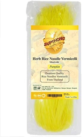 Supthong Thai Herb Rice Noodle Vermicelli- Pumpkin (7 Oz.)