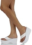 Soda Women's Oxley Flip Flop Thong Platform Wedges Sandals Eva 3