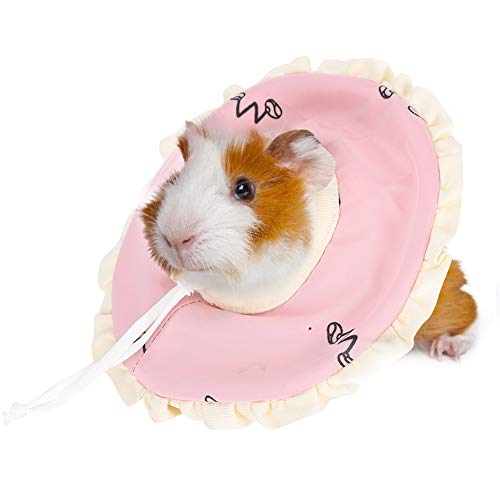 Small Pet Elizabeth Collar Protective Circle Nursing Ring Lightweight Elizabethan Collar for Guinea Pigs and Rabbits Pink