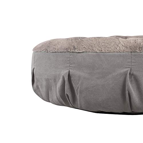 Love's cabin Round Donut Removable Cover Cat and Dog Cushion Bed, 24in Large Grey Pet Bed for Cats or Small Dogs, Anti-Slip & Water-Resistant Bottom, Super Soft Durable Fabric Pet Supplies - Thumbnail 3