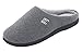 HomeIdeas Men's Classic Memory Foam Plush House Slippers, Spring Summer Breathable Indoor/Outdoor Shoes