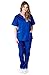Natural Uniforms Womens Contrast Trim Scallop Scrub Set (Royal Blue) (M)