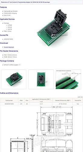 Waveshare QFN40 TO DIP40 QFN40 MLF40 MLP40 IC Test Socket Programming Adapter 0.4mm Pitch