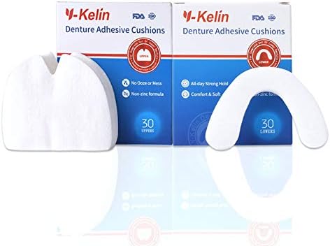 Y-Kelin Denture Adhesive Cushion Upper 30 Pads + Lower 30 Pads, each 1 pack, White - Image 3