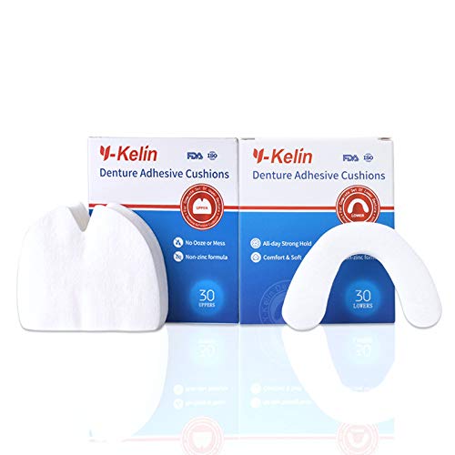 Denture Adhesive Cushion (Upper) 30 pads + (Lower) 30 pads