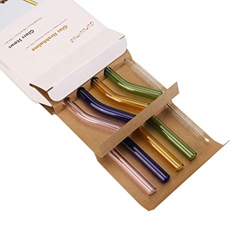 Strohhalme Glas Bunt Wiederverwendbar Glasstrohalme,Breite Bunt Glas Strohhalm Trinkhalme Glas für Cocktails,Smoothie… – Bild 5