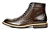 Bruno MARC BERGEN-01 Men's Formal Classic Lace Up Leather Lined Perforated Design Tall Ankle Oxford Boots DARK BROWN SIZE 9